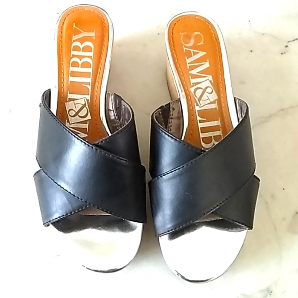 Sam & Libby cork wedge shoes.